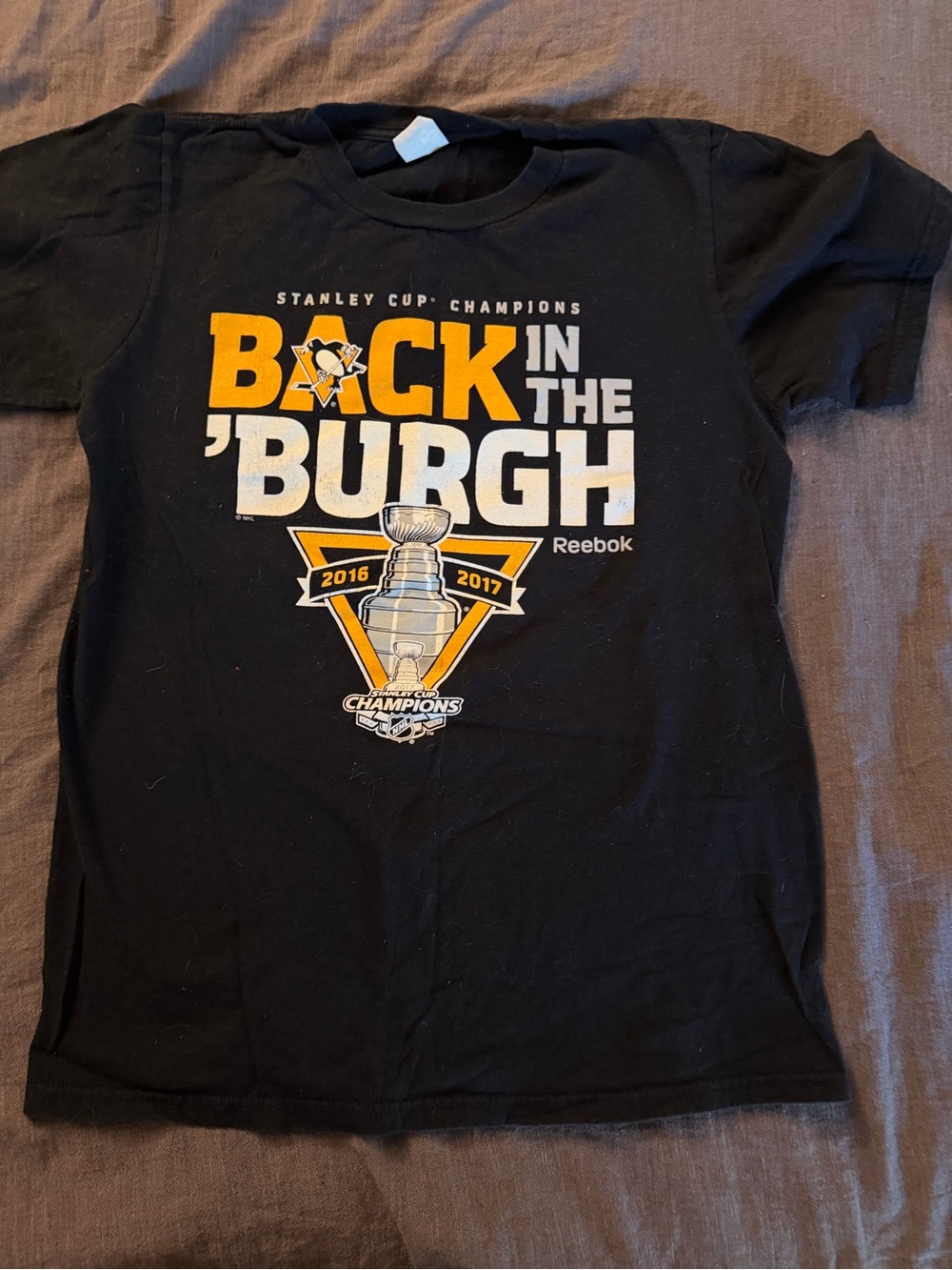 Pittsburgh Penguins black Stanley Cup Champions tshirt